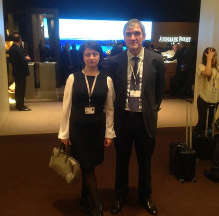 У стенда Audemars Piguet перед началом встречи — with Svetlana Ruzarva and Vladimir Borisov
