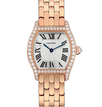 Cartier Tortue watch small model in pink gold with diamonds Мануфактурный калибр 8970 MC, ручной завод Корпус: 18К розовое золото, бриллианты Браслет: 18К розовое золото