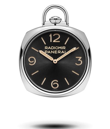 PANERAI POCKET WATCH 3 DAYS ORO BIANCO PAM00529 • Карманные часы, ручной завод P.3001/10 , белое золото, 50 мм, запас хода – 3 дня, циферблат черного цвета, сапфировое стекло, 50 м, цепочка из белого золота