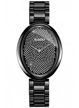Rado Esenza Ceramic Touch Fibonacci Diamonds Limited Edition не просто блистательна благодаря 534 бриллиантам, которыми декорирован циферблат, она завораживает тем, как эти 534 камня расположены. А расположены они, как видно из названия, в форме спирали Фибоначчи, которая (в отличие от Золотой пропорции) имеет начальную точку и может разворачиваться из нее бесконечно долго.