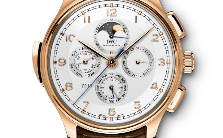 PORTUGIESER GRANDE COMPLICATION. Арт:IW377601 ∙ IW377602. Автоподзавод, хронограф, вечный календарь, запас хода 44 часа, 45 мм, 3 бара, красное золото/платина (лимит.серия 250 экз.)