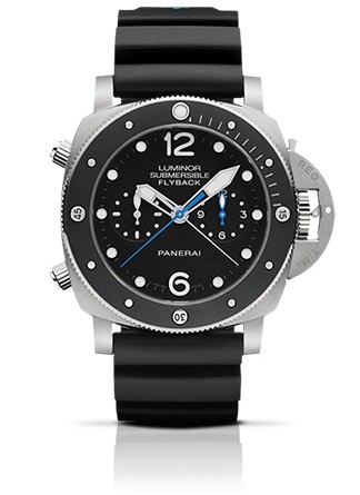 LUMINOR SUBMERSIBLE 1950 3 DAYS CHRONO FLYBACK AUTOMATIC TITANIO - 47MM. PAM00615. Автоподзавод, flyback-хронограф, малые секунды, расчет времени погружения, матовый титан, водонепроницаемость 300 м