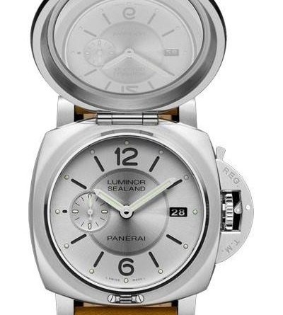 Panerai Luminor 1950 Sealand Year of the Goat 44 мм. PAM00848. Лимитированная серия 100 шт, охотничий корпус - золотая гравировка на крышке с изображением Козла - символа 2015 года, автоподзавод, сталь, 100 м.