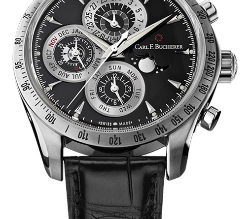 Carl F.Bücherer Manero ChronoPerpetual OnlyWatch 2015: 18К белое золото, автоподзавод, запас хода 50 часов, хронограф, полный календарь, хронометр. Компания впервые примет участие в аукционе.